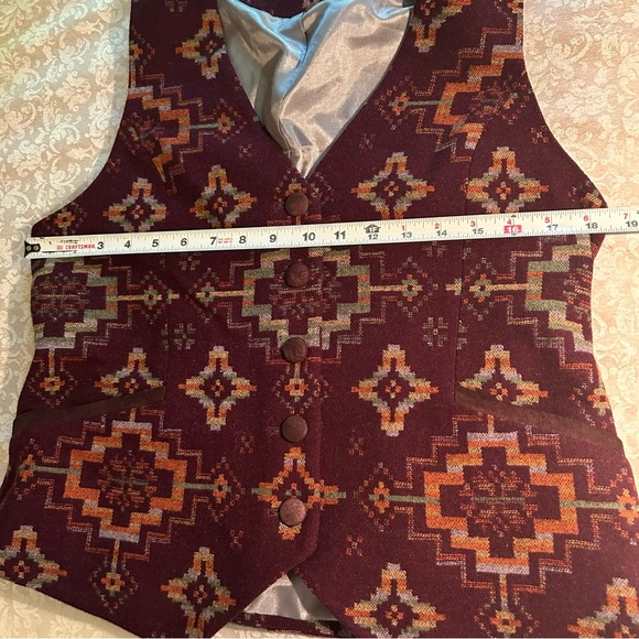 Pendleton ~ Wool Button Navajo Southwestern Vest AND Flare Midi Skirt in size 10 - Picture 11 of 13